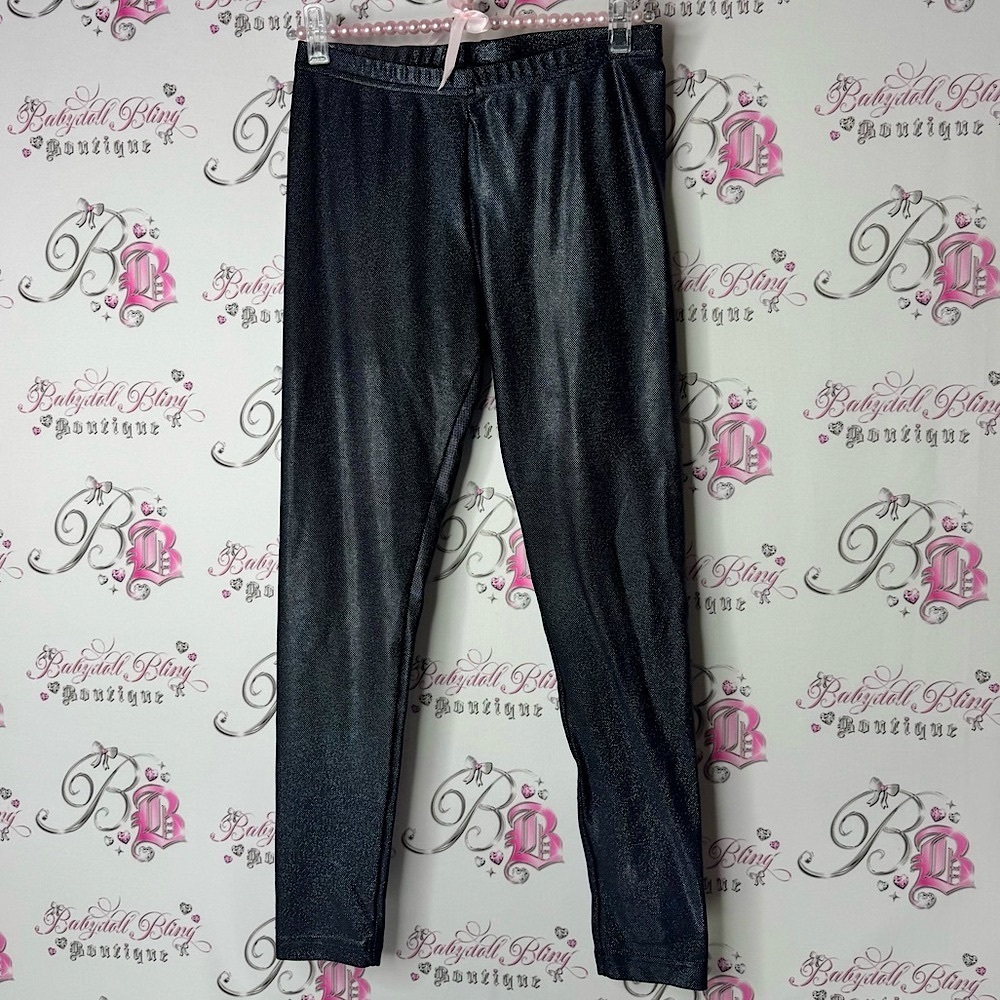 American Apparel leggings holographic sparkly shimmer Glossy Charcoal Leggings